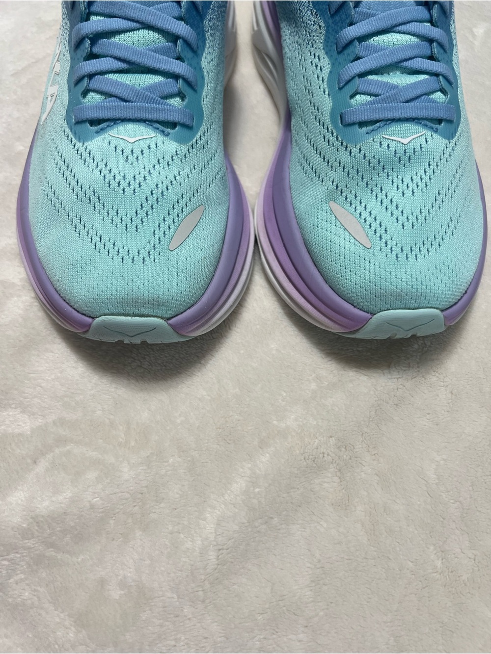 HOKA Bondi 8 Women’s 7.5 Blue Aqua Purple Max Cushion Running Walking Shoes - Picture 3 of 9